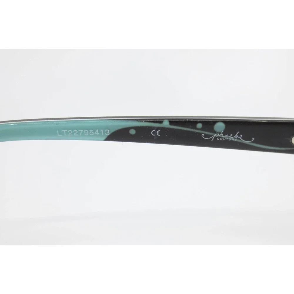 Phoebe Couture P246 Tortoise Teal Rectangular Eyeglass Frames 52 17 135 Womens